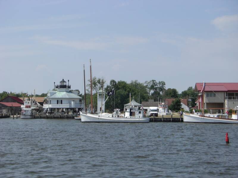 oyster buyboats at St. Michael Maritime Museum.jpg