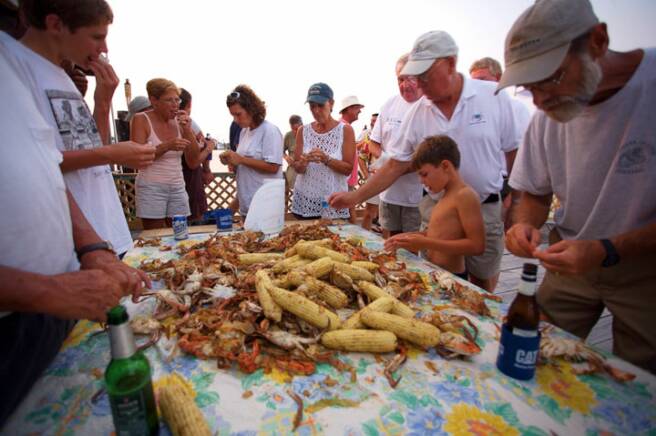 Crab feast on Tangier Island