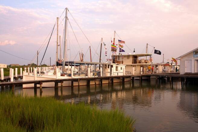 Oyster Buyboats on Tangier Island