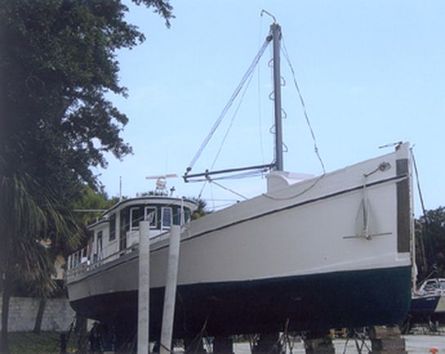 Buyboat Old Squaw on the hard in Titusville, FL