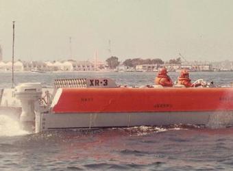 The XR-3 underway on trials in the Patuxent River at Test Facility