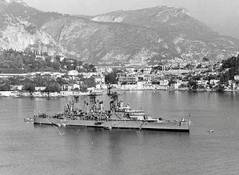 Uss Springfield CLG 7at anchor villefranch