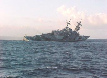 USS Caron DD 970 sinking