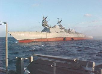 USS Caron DD 970 sinking