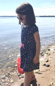 beach glass drilled glass holding